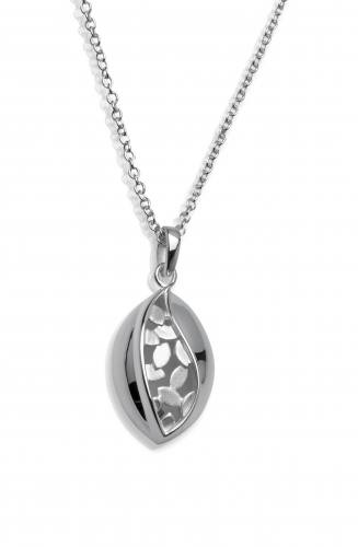 Silver 925 Oval Drop Pendant With Chain