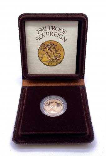 Gold Proof 1981 Full Sovereign Boxed