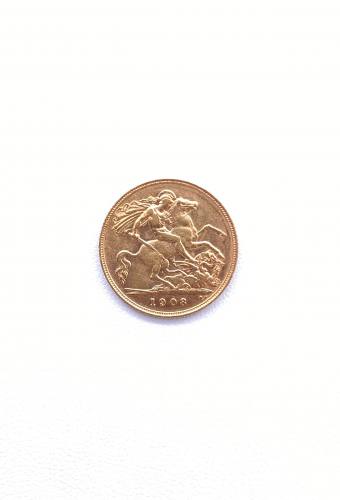Half Gold Sovereign Coin 1908