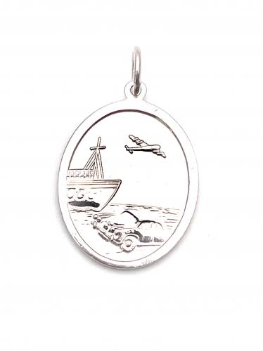 Silver Oval St Christopher Pendant