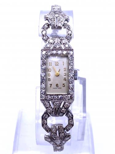 Art Deco Diamond Cocktail Watch App 1.90ct