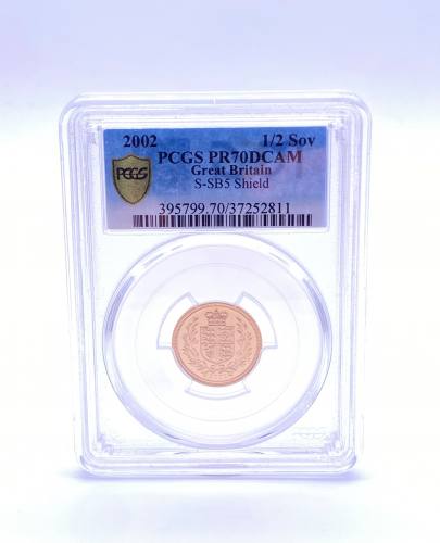 2002 Pr70 Gold Half Sovereign Gold Coin