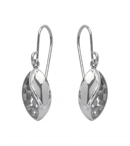 Silver 925 Oval Cut Out Drop Earrings