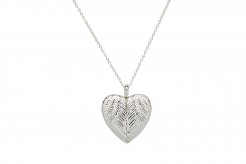 Silver Angel Wings Locket and Chain 18 to 20 inch