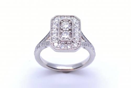 Platinum Diamond Cluster Ring 1.00ct