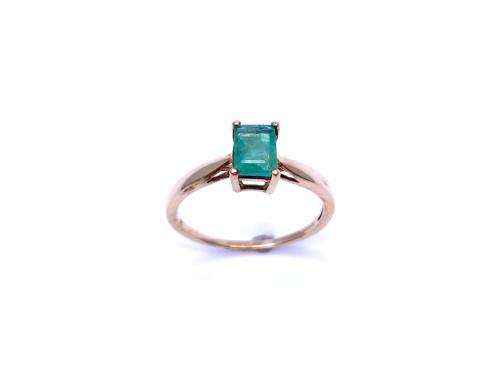 9ct Yellow Gold Emerald Solitaire Ring