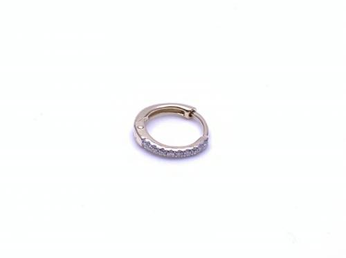 9ct Yellow Gold Diamond Huggie Earring (Single)