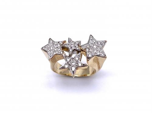 18ct Yellow Gold Diamond Star Ring