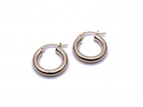 9ct Yellow Gold Hoop Earrings 15mm