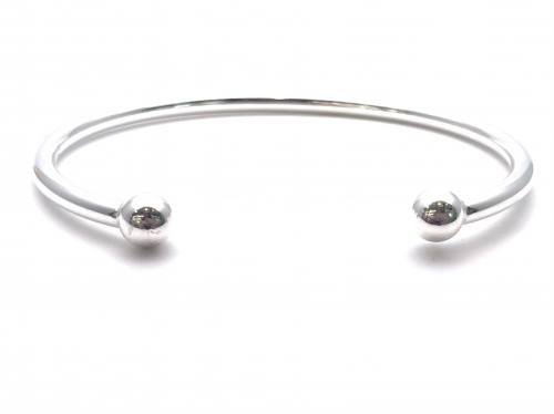 Silver Large Torque Bangle