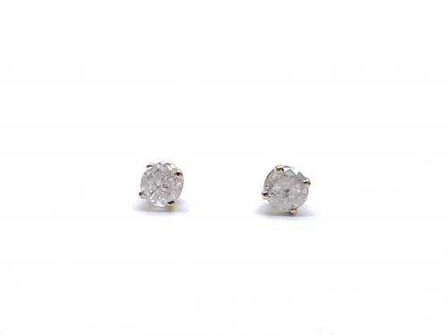 9ct Diamond Solitaire Stud Earrings