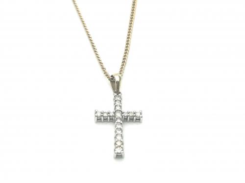 9ct Diamond Cross Pendant & Chain