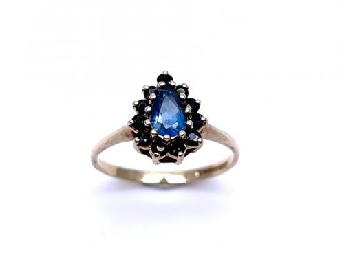 9ct Blue Topaz & Sapphire Ring