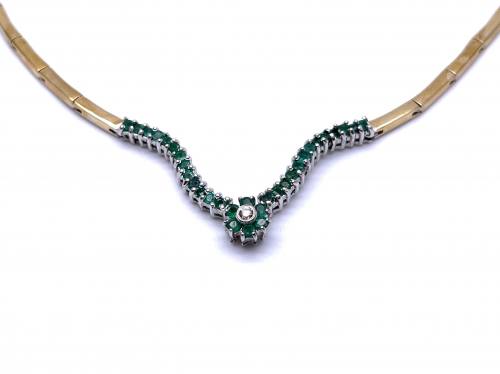 18ct Emerald & Diamond Necklet