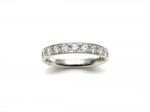 Platinum Diamond Half Eternity Ring 0.65ct