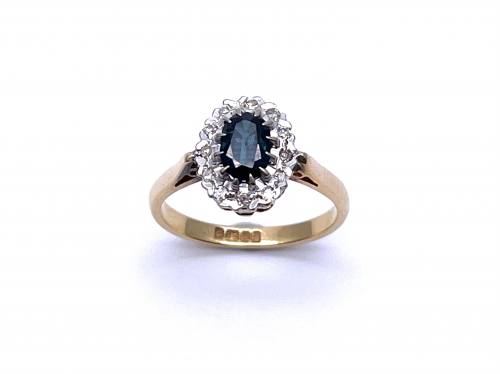 18ct Sapphire & Diamond Cluster Ring