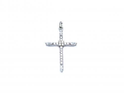 Silver CZ Cross Pendant