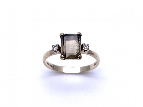 9ct Smokey & Clear Quartz Ring