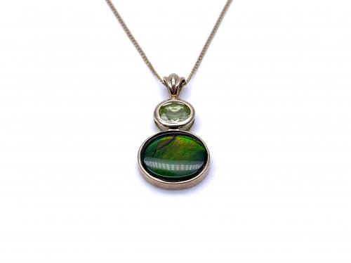 9ct Opal & Peridot Pendant & Chain