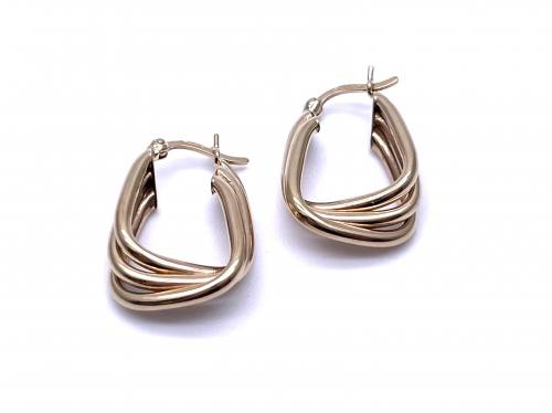 9ct Trio Style Hoop Earrings