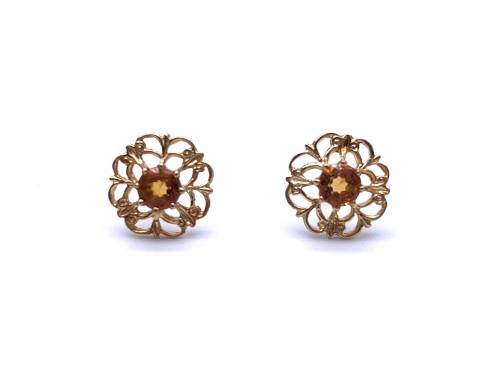 9ct Yellow Gold Citrine Earrings