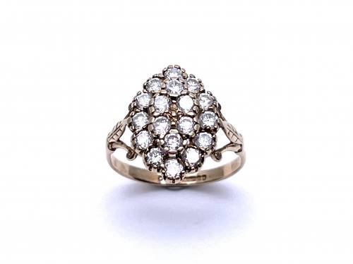 9ct Yellow Gold CZ Cluster Ring