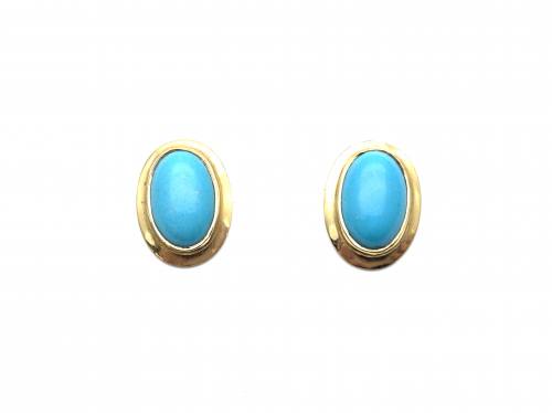 18ct Yellow Gold Turquoise Earrings