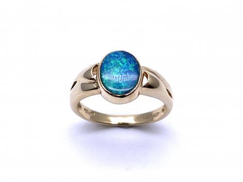 14ct Yellow Gold Opal Solitaire Ring