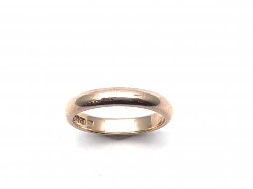 9ct Rose Gold Plain Wedding Ring