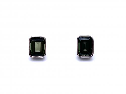 9ct White Gold Andalusite Stud Earrings