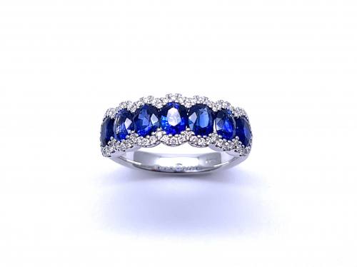 18ct White Gold Sapphire & Diamond Eternity Ring