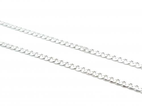 Silver Flat Link Curb Chain 20 inches