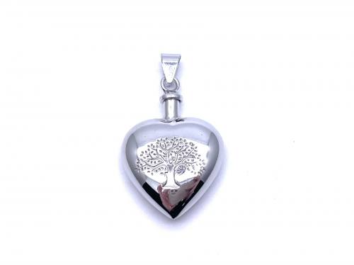 Silver Engraved Heart Ashes Locket