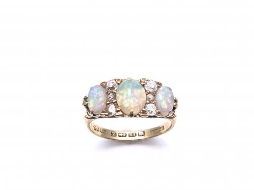 18ct Opal & Diamond Ring Birmingham 1899
