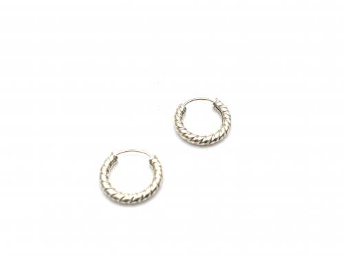 9ct Yellow Gold Twisted Sleeper Hoop Earrings 9mm