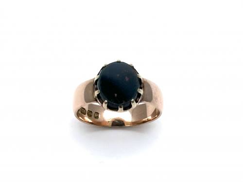 An 9ct Bloodstone Solitaire Ring Birm 1889
