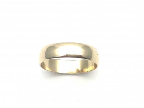 9ct Yellow Gold D-Shape Wedding Ring