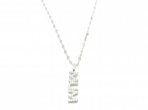 Silver CZ Mum Pendant & Chain