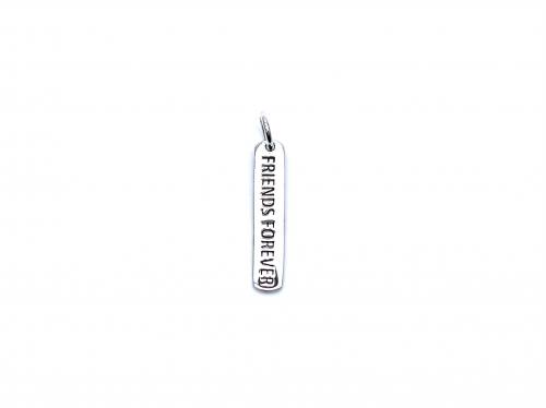 Silver Friends Forever Tag Pendant