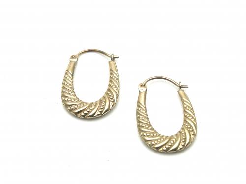 9ct Yellow Gold Twisted Hoop Earrings
