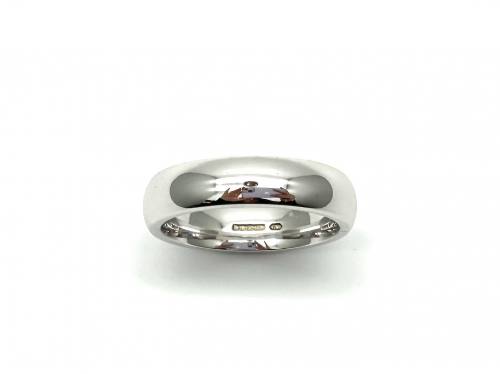 18ct White Gold Soft Court Wedding Ring