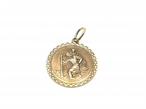 9ct Yellow Gold St Christopher Pendant