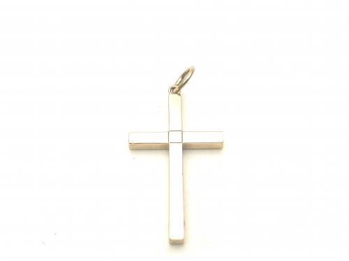 9ct Yellow Gold Cross Pendant 43x20mm