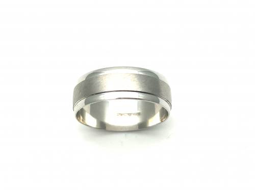 9ct Brushed & Polished Wedding Ring 7mm