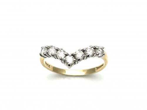 14ct Yellow Gold CZ Wishone Ring