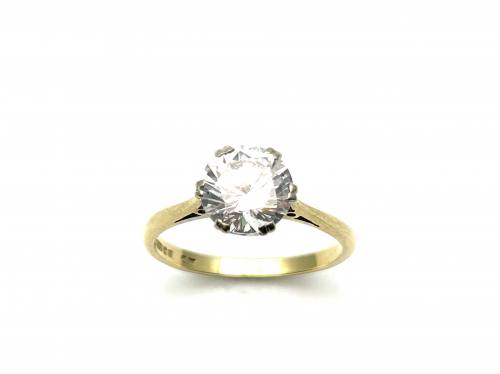 18ct Yellow Gold CZ Solitaire Ring