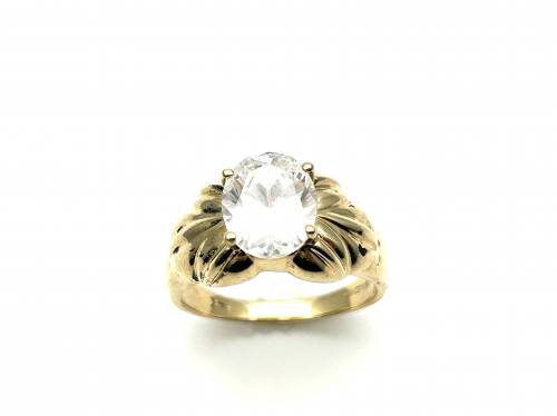 14ct Yellow Gold CZ Cluster Ring