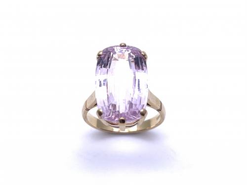 18ct Yellow Gold Kunzite Solitaire Ring