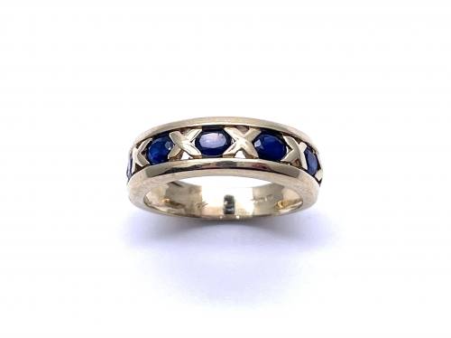 9ct Yellow Gold Sapphire 5 Stone Ring