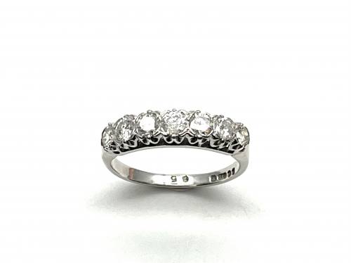 18ct White Gold Diamond 7 Stone Ring